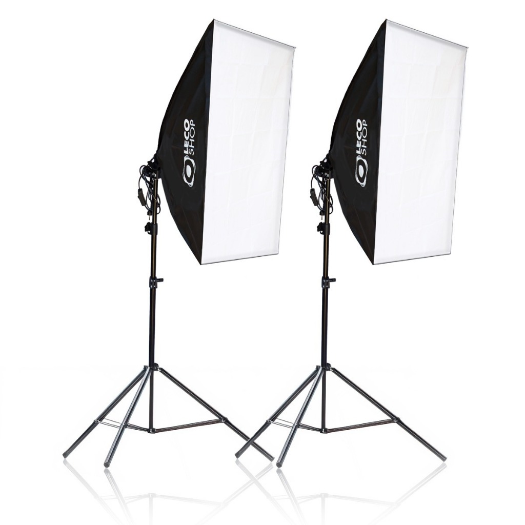 Kit Youtuber 2 Softbox 50 X 70 E27 Luz +  2 Tripes 2m Profissional Foto Estúdio