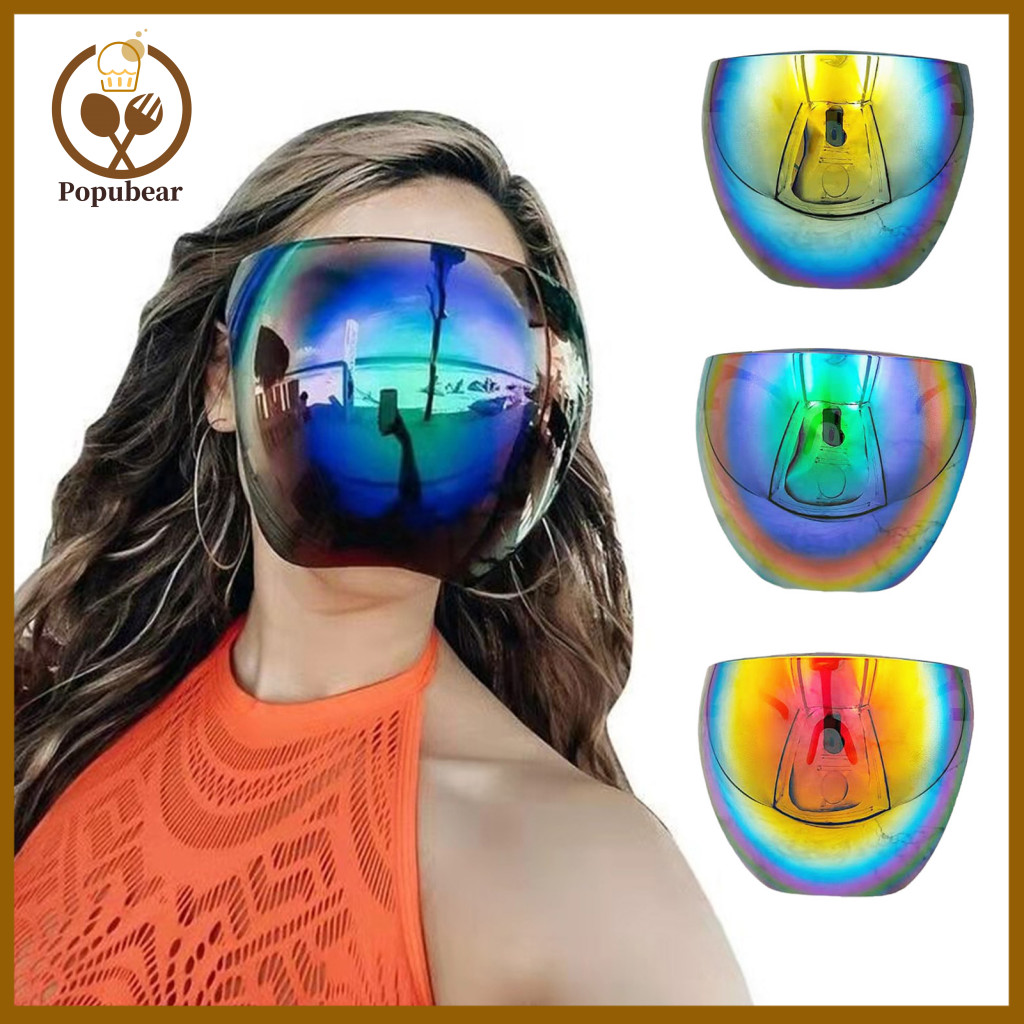Vision Goggles Mirror Shield Glasses Unisex Full Face Sunglasses – Protective Sports Visor for Cycling Running Outdoor