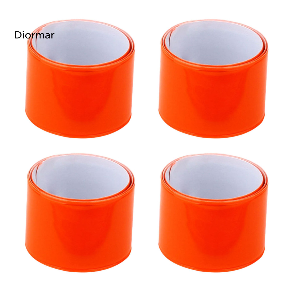 Cycling Safety Accessories Reflective Bands 4 Pcs High Visibility Slap Bracelets for Night Running Jogging Outdoor Sport