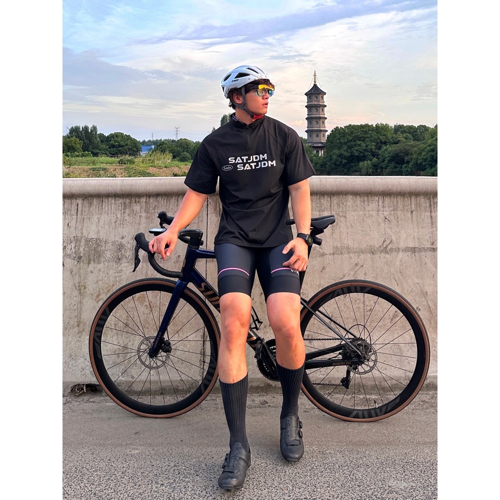 SATJDM Sports Graphite xi de secagem rápida City Cycling Running Fitness Training Basquete Camiseta de manga curta [Disc