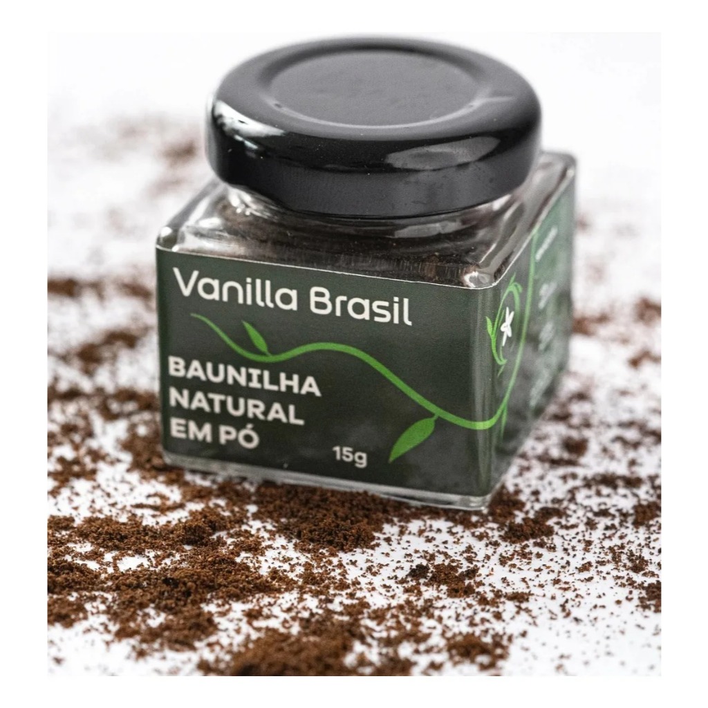 Baunilha Natural em Pó Extremamente Concentrado Aromático Confeitaria Gourmet Vanilla Brasil 15gr