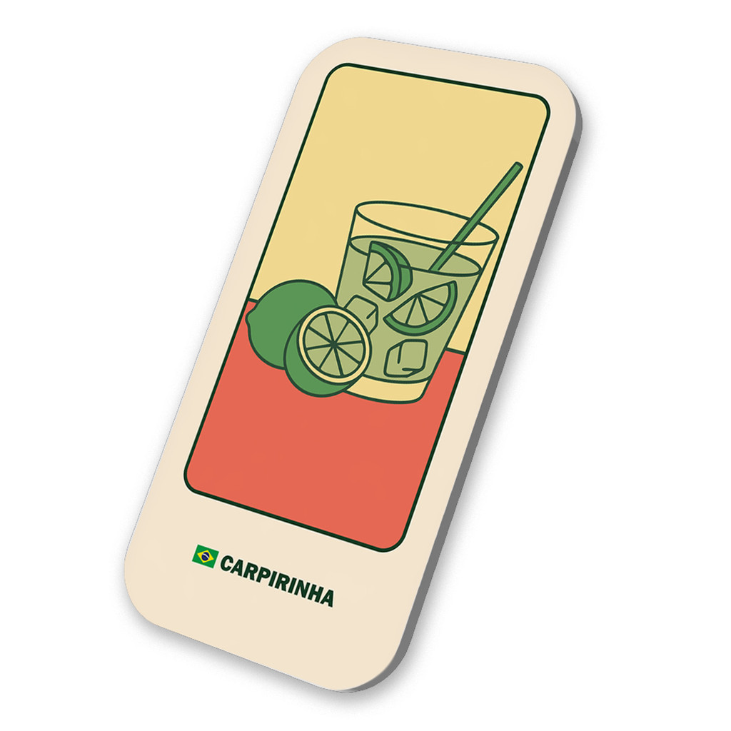 Imã de Geladeira Bebida Drink Caipirinha Brasil 3x6cm Souvenir Brasileiro