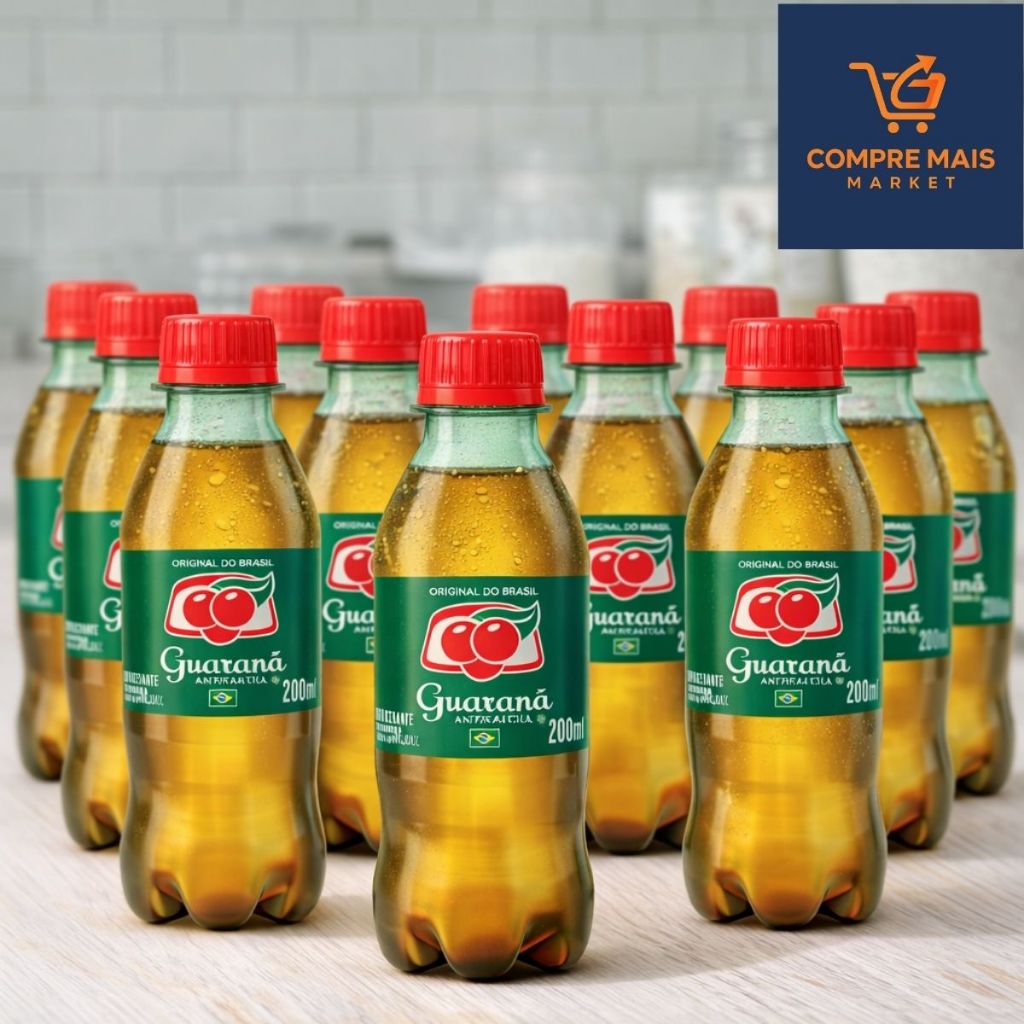 Pack Guaraná Antarctica Mini 200ml | Kit com 12 Unidades Sabor Original do Brasil | ENVIO IMEDIATO