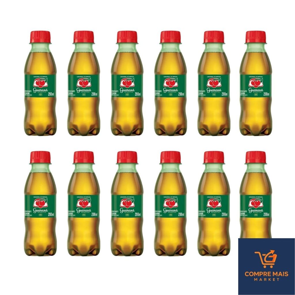 Fardo Guaraná Antarctica Mini 200ml | Kit com 12 Unidades Sabor Original do Brasil | ENVIO IMEDIATO