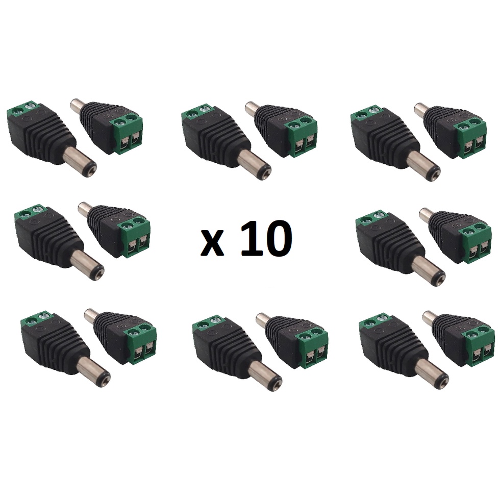 CONECTOR P4 BORNE MACHO - A9 KIT COM 10 UNIDADES, conector usado para ligar a alimentação das câmeras. cabo indicado para instalações organizadas e de fácil manutenção