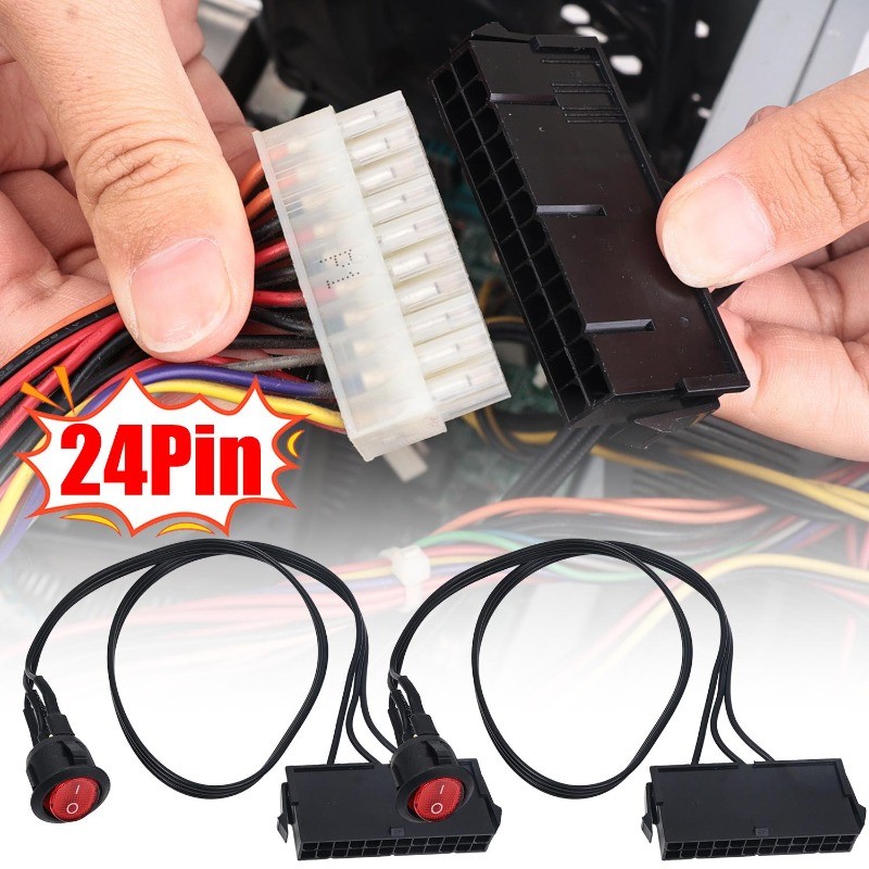 Cabo Inicial De Fonte De Alimentação ATX De 24 Pinos 2-1Pc-Luz Indicadora Vermelha-Jumper De Partida Do Testador-De Botã