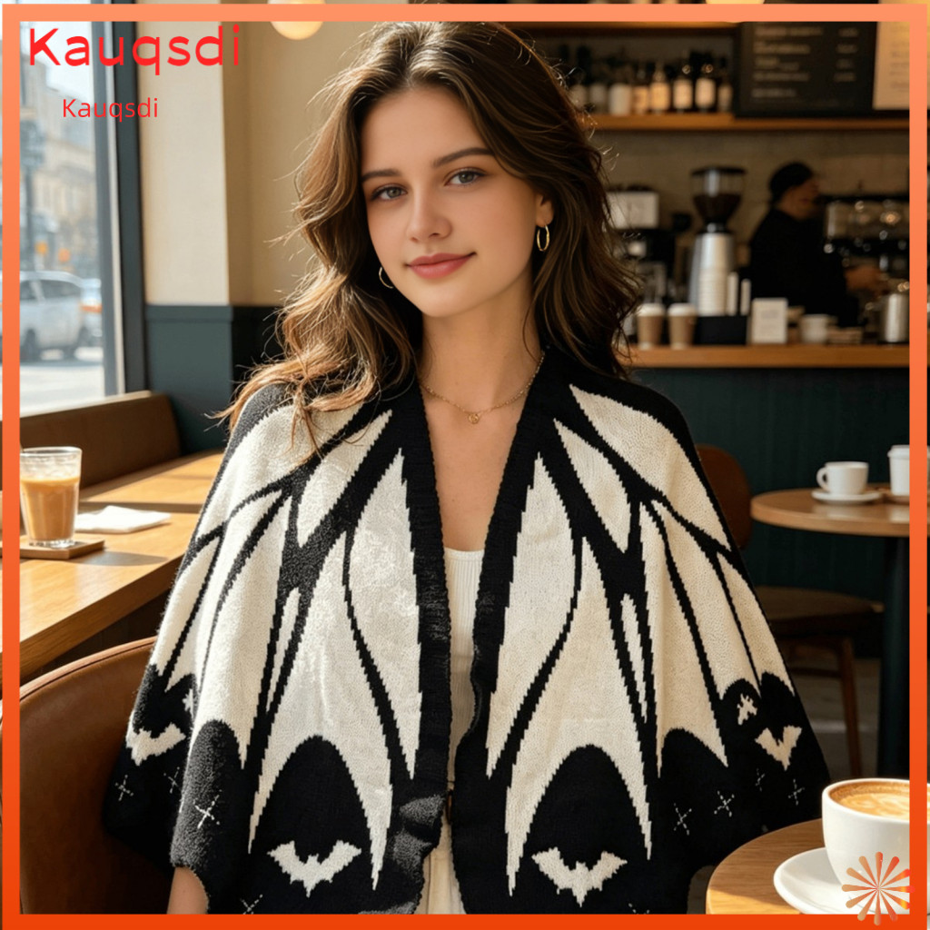 Warm Lightweight Shawl Butterfly Women’s Wing Knit Cardigan – Open Front Wrap for Spring Fall Layering Festival Trav