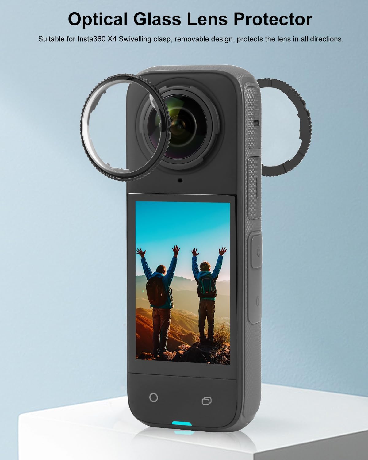 Para Insta360 X4 Lente Capa Durável Destacável Quadrado Guarda Anti-Risco Tampa Protetora