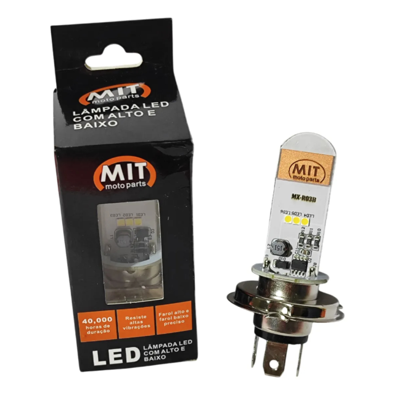 Lâmpada Led 202AD 2 Lados 4/6W 12-30AC/DC H4 P43T Palito Plus 800 Lúmens Original