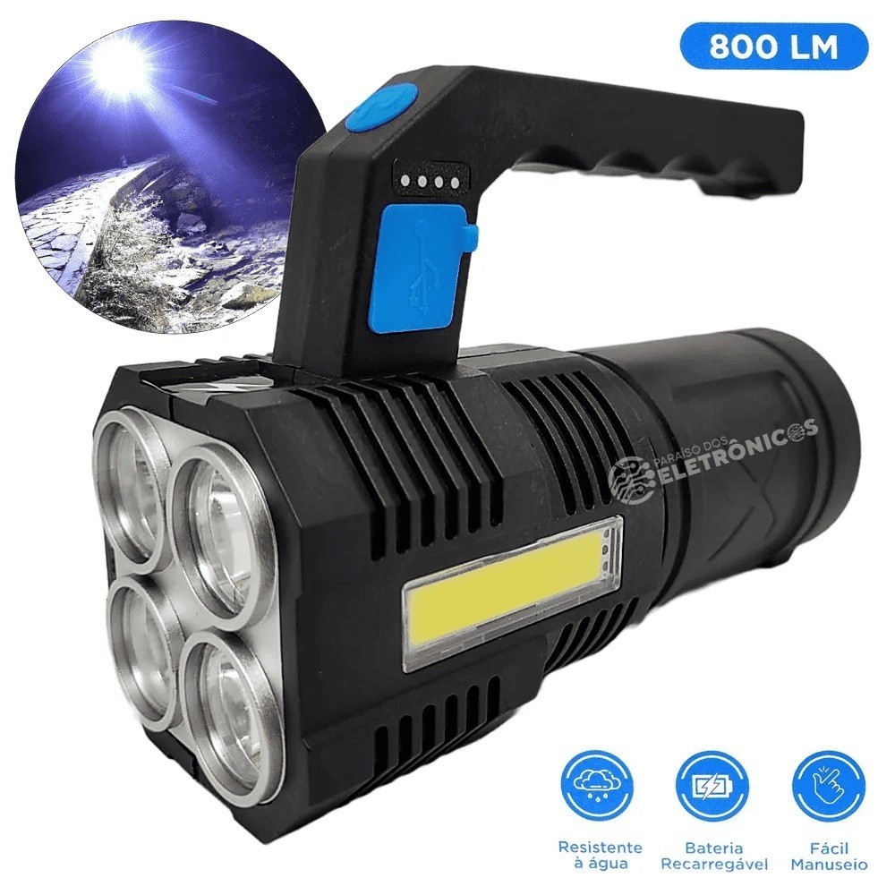 Lanterna Potente Led 20W Strobo 800 Lumens Iluminação Potente LT8934