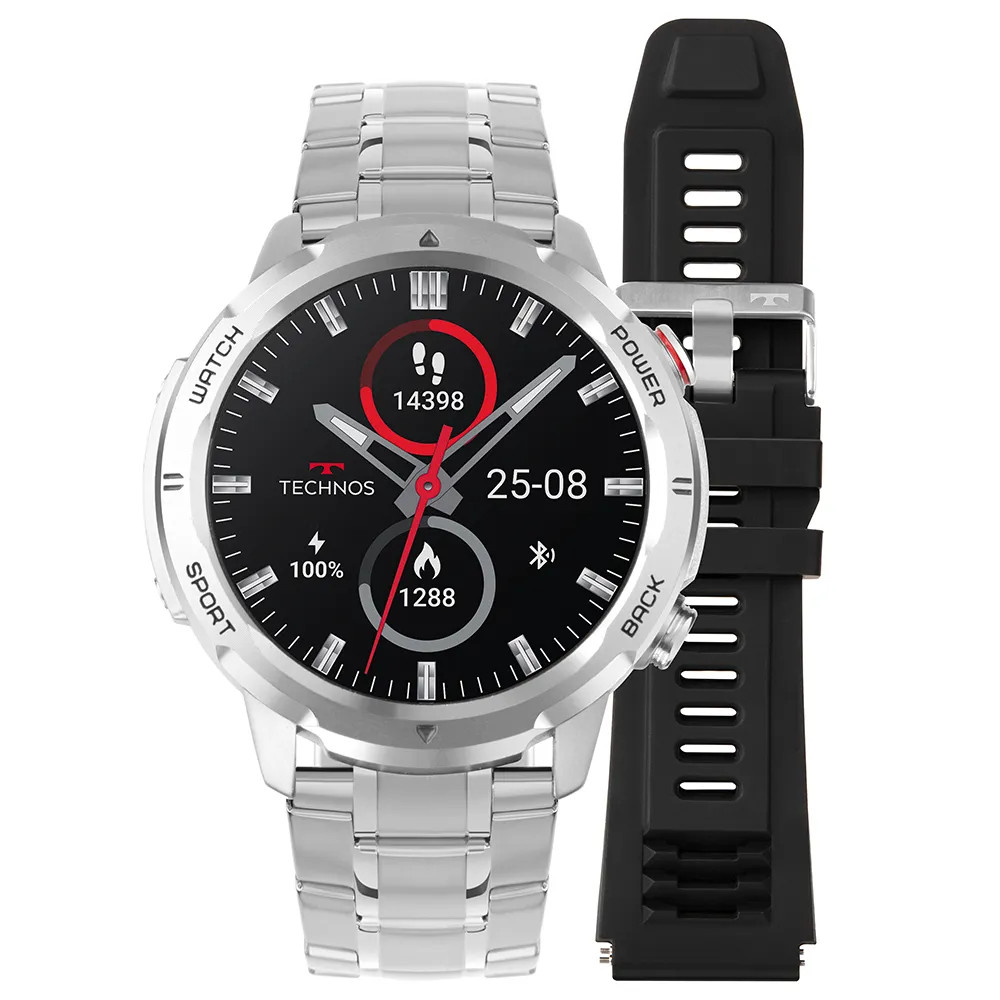 Smartwatch Technos Connect Sports Call Prata