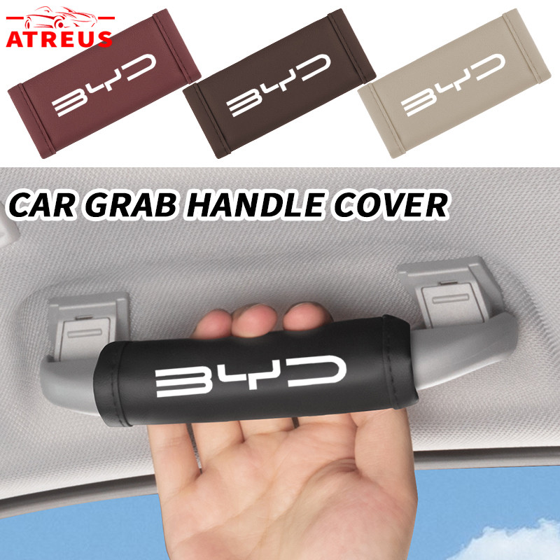 4 Pçs BYD Capa Alça Teto Carro Couro PU Protetor Alça Puxador Interior Para Dolphin Mini Song Pro Dolphin Plus Seagull