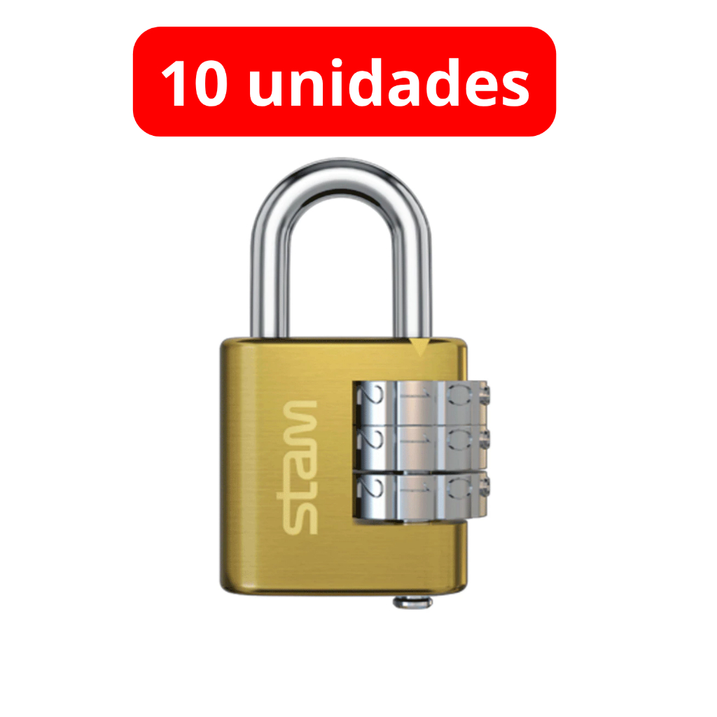 Cadeado de Segredo com Senha 25mm Stam Original – Segurança para Malas, Mochilas, Armários e Estojos