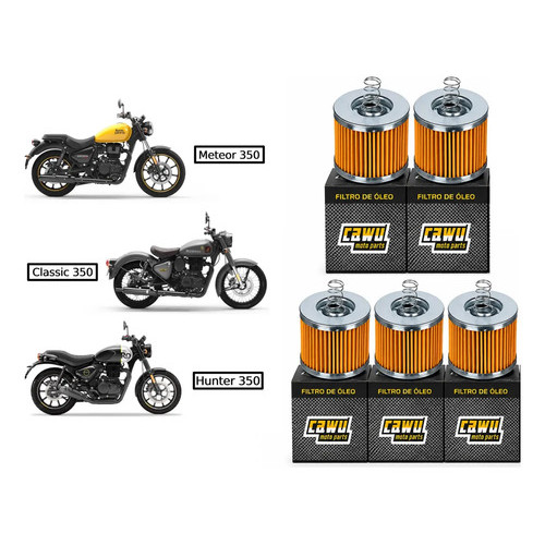 Kit 5 Filtros Oleo Royal Enfield Hunter 350, Classic, Meteor