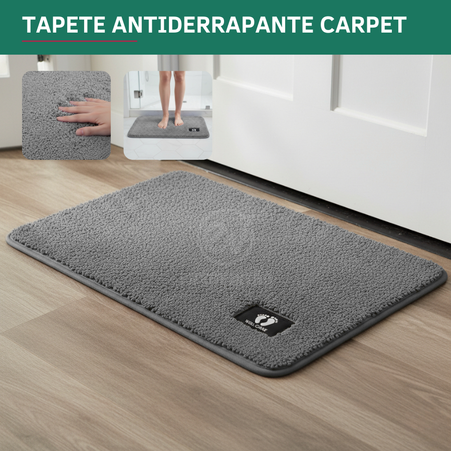 Tapete Capacho Para Porta Entrada Banheiro Quarto Macio Alta Absorção Base Antiderrapante Premium