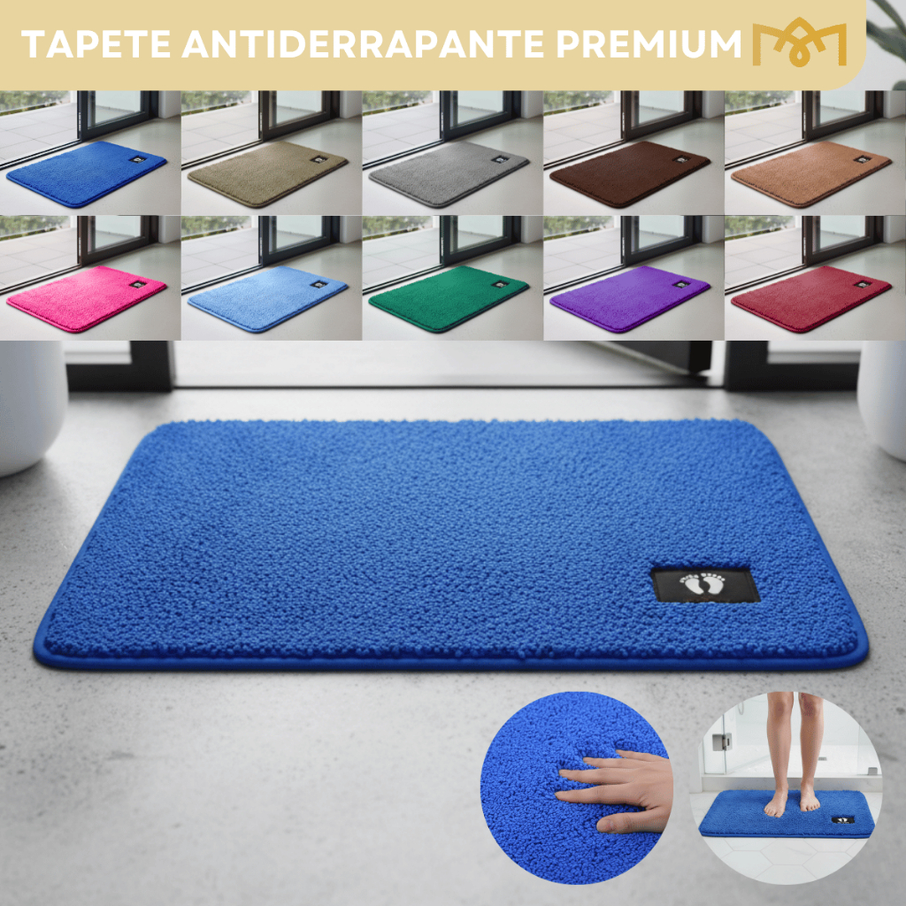 Tapete Para Banheiro Felpudo Desing Aconchegante Base Emborrachada Resistente Alta Absorção Premium