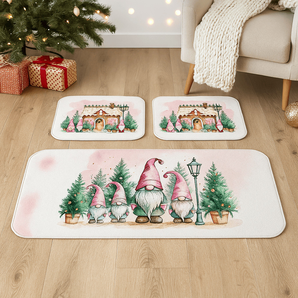 Kit Tapete Natal para Cozinha 3 Peças – Christmas Premium, Direto de Fábrica