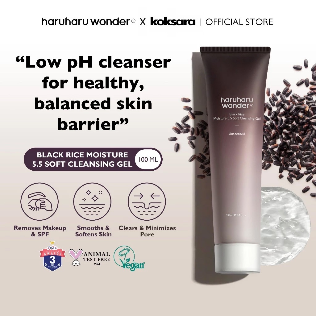 Haruharu Wonder Black Rice Moisture 5.5 Soft Cleansing Gel 100ml, 20ml