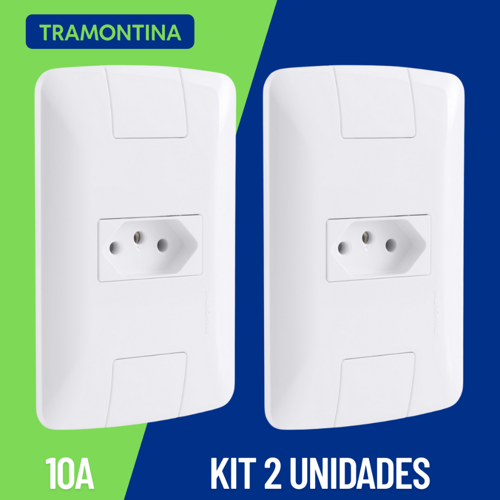 Tomada Simples 2P+T 10A Aria 2 Unidade Branca Tramontina