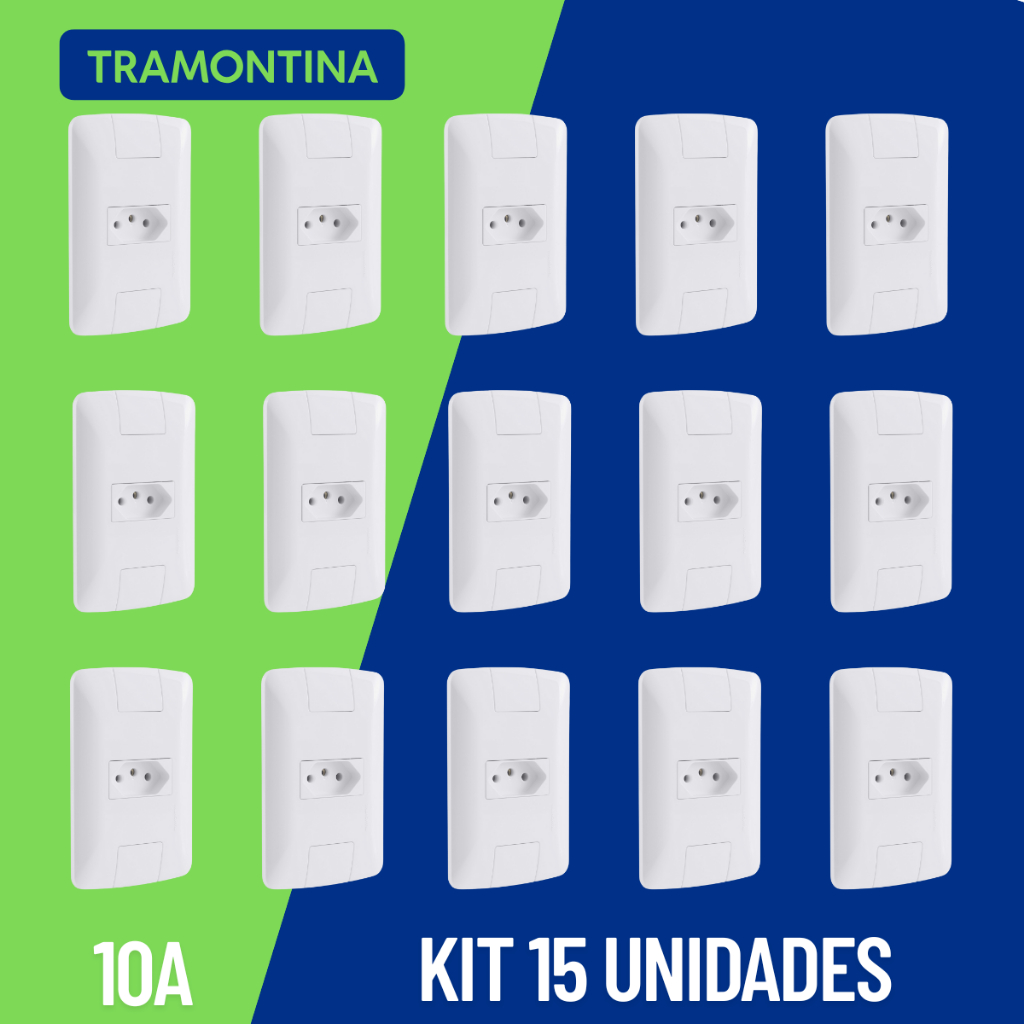 Tomada Simples 2P+T 10A Aria 15 Unidade Branca Tramontina