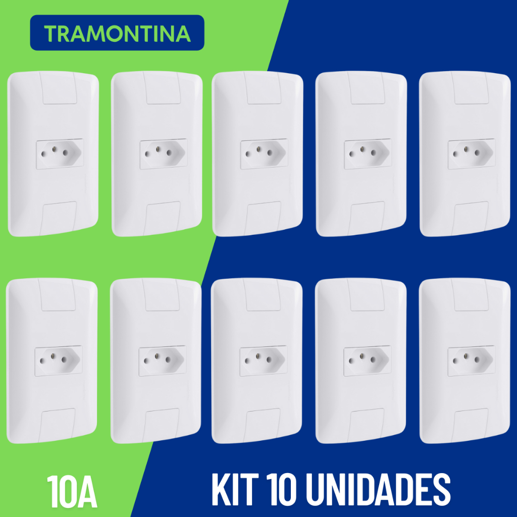 Tomada Simples 2P+T 10A Aria 10 Unidade Branca Tramontina