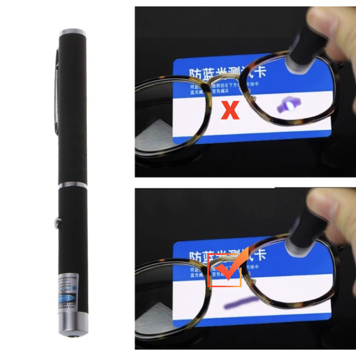Caneta De Teste De Óculos De Luz Anti-Azul Lanterna De Feixe