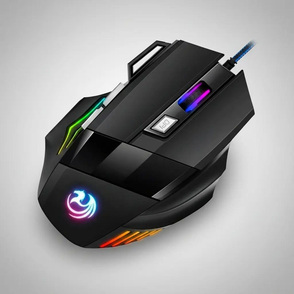 Mouse Gamer Para Jogo 3.200 Dpi Óptico Com Luzes Led Rgb Usb Preto