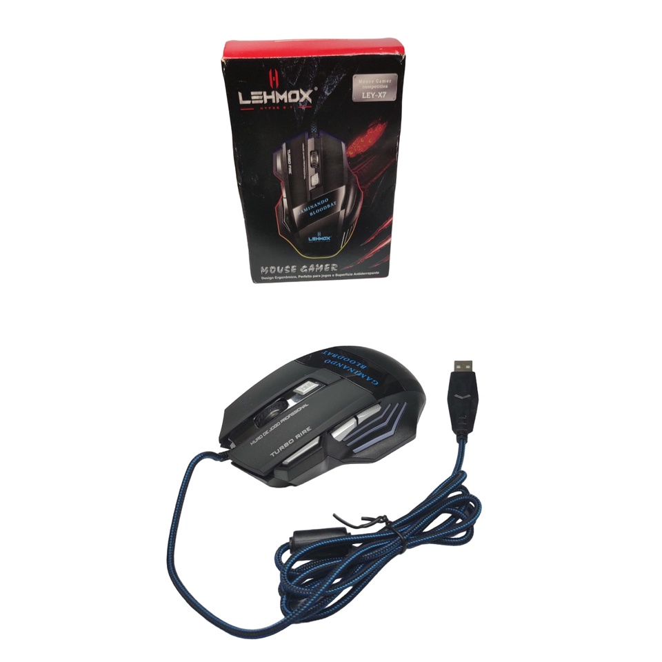 Mouse Gamer Para Jogo 3.200 Dpi Óptico Com Led 7 Cores Usb