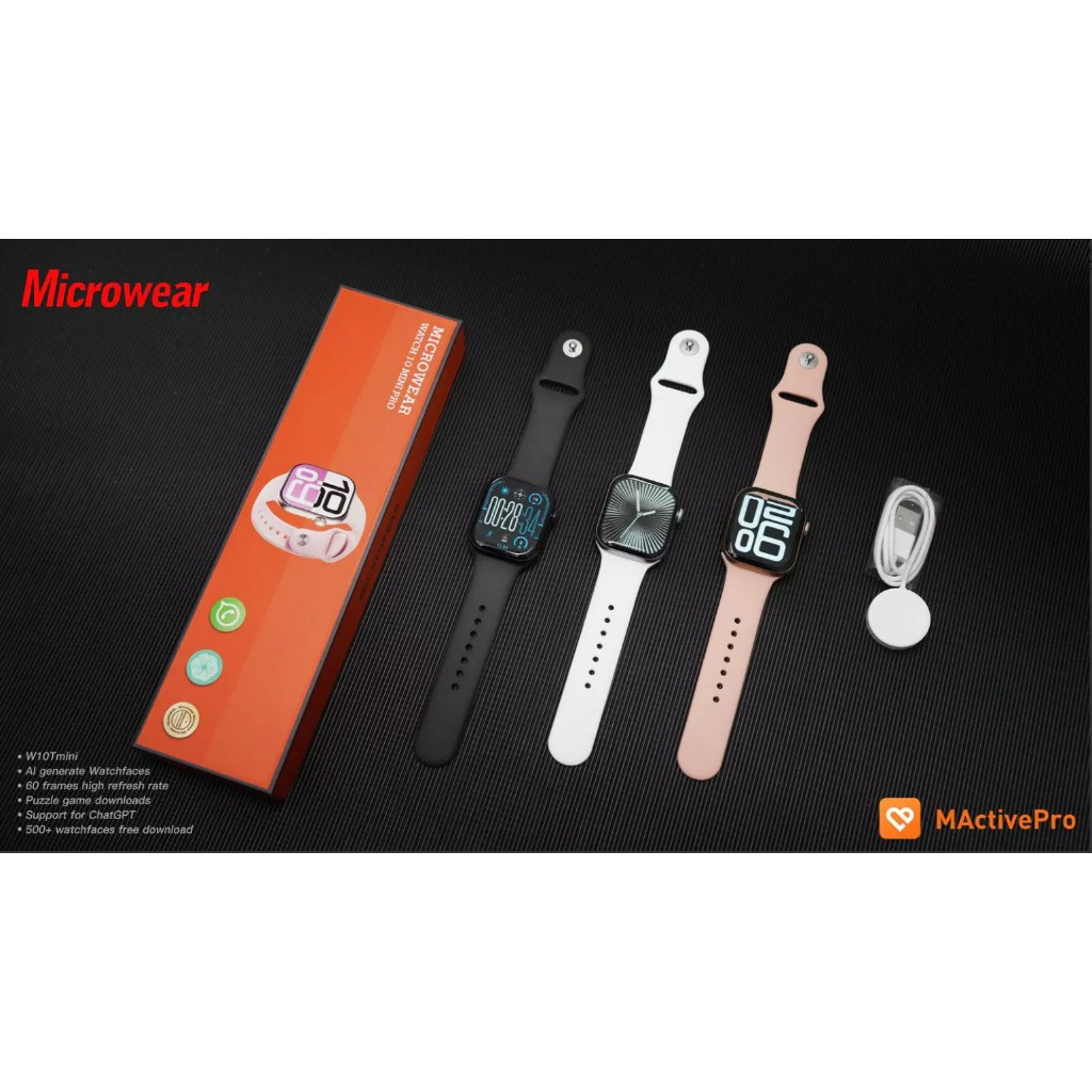 Smartwatch Relogio Inteligente W10T Mini Amoled IP68 Prova d'Agua 42mm Series 10 Gps Nfc