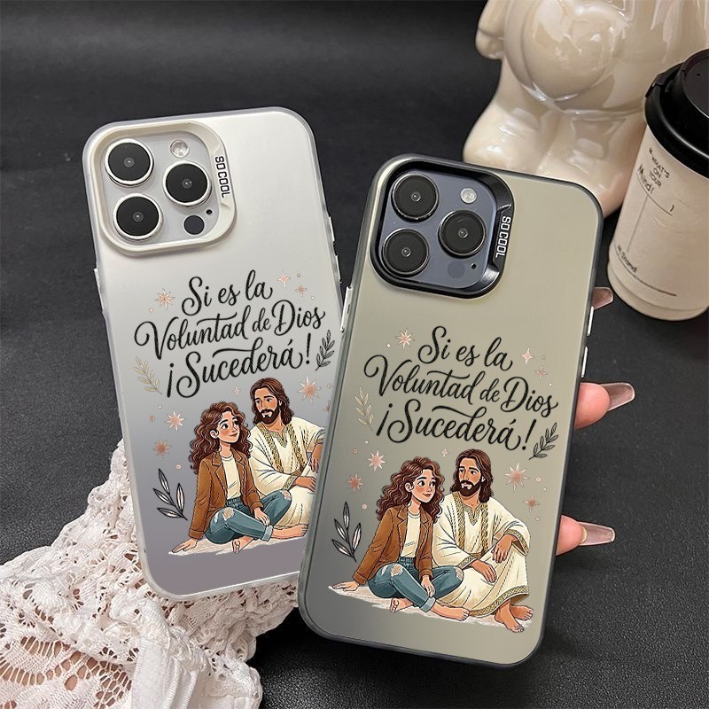 Jesus Capa de celular: Estampa Frase Religiosa Cobertura compatível com iPhone IP17PROMAX/IP16PRO/IP15 e outros modelos