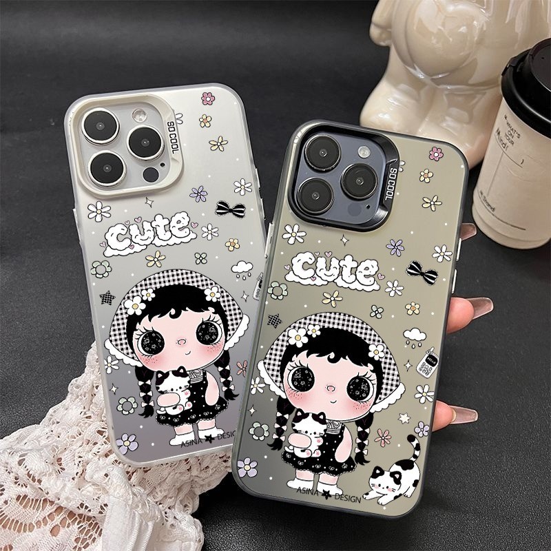 Hello Kitty Capa de celular: Estampa de Menina e Gatos compatível com iPhone IP17PROMAX/IP16PRO/IP15 e outros modelos