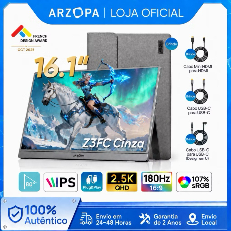 Monitor Gamer Portátil ARZOPA 16.1