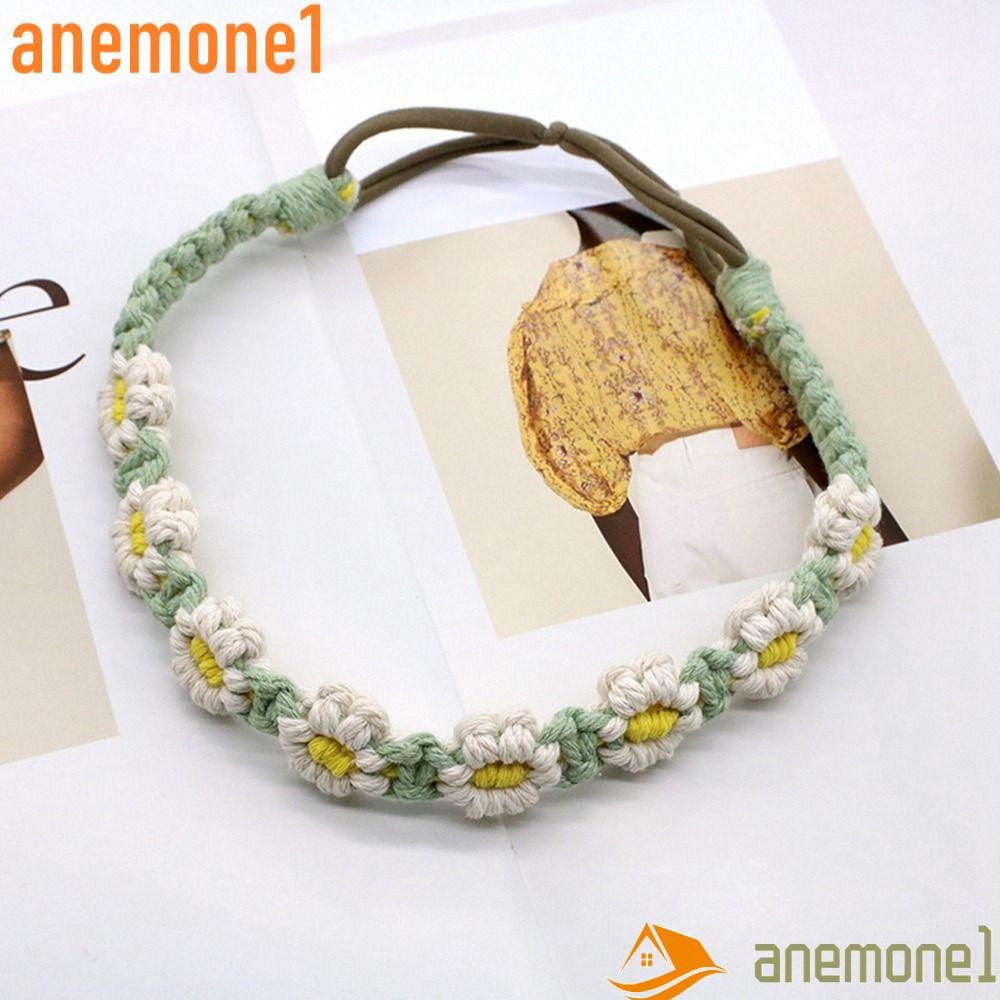 ANEMONE1 Lenço De Cabelo Feminino Faixa Larga Doce Corda Trançada Estilo Étnico Acessórios Para Meninas Bandana De Croch