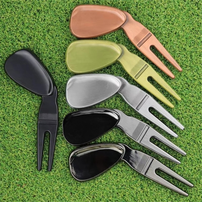 UKI Golfs Balls Pickers Dobrando Green Divot Fork Curvo