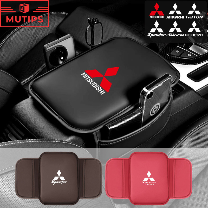 Mitsubishi Car Armrest Pad Centro De Couro Console Caixa De Proteção Almofada Para Lancer Asx L200 Pajero Outlander Eclipse Cross