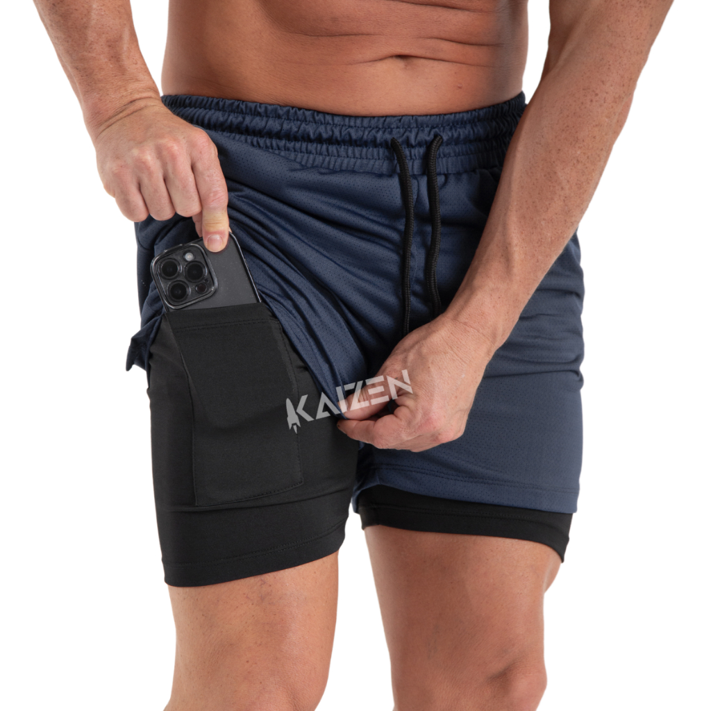 SHORTS 2 EM 1MASCULINO bermuda dry fit dupla dual pro fit