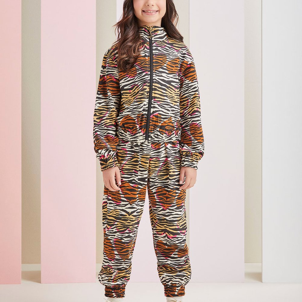 Conjunto Infantil de Inverno Animal Print de Moletom