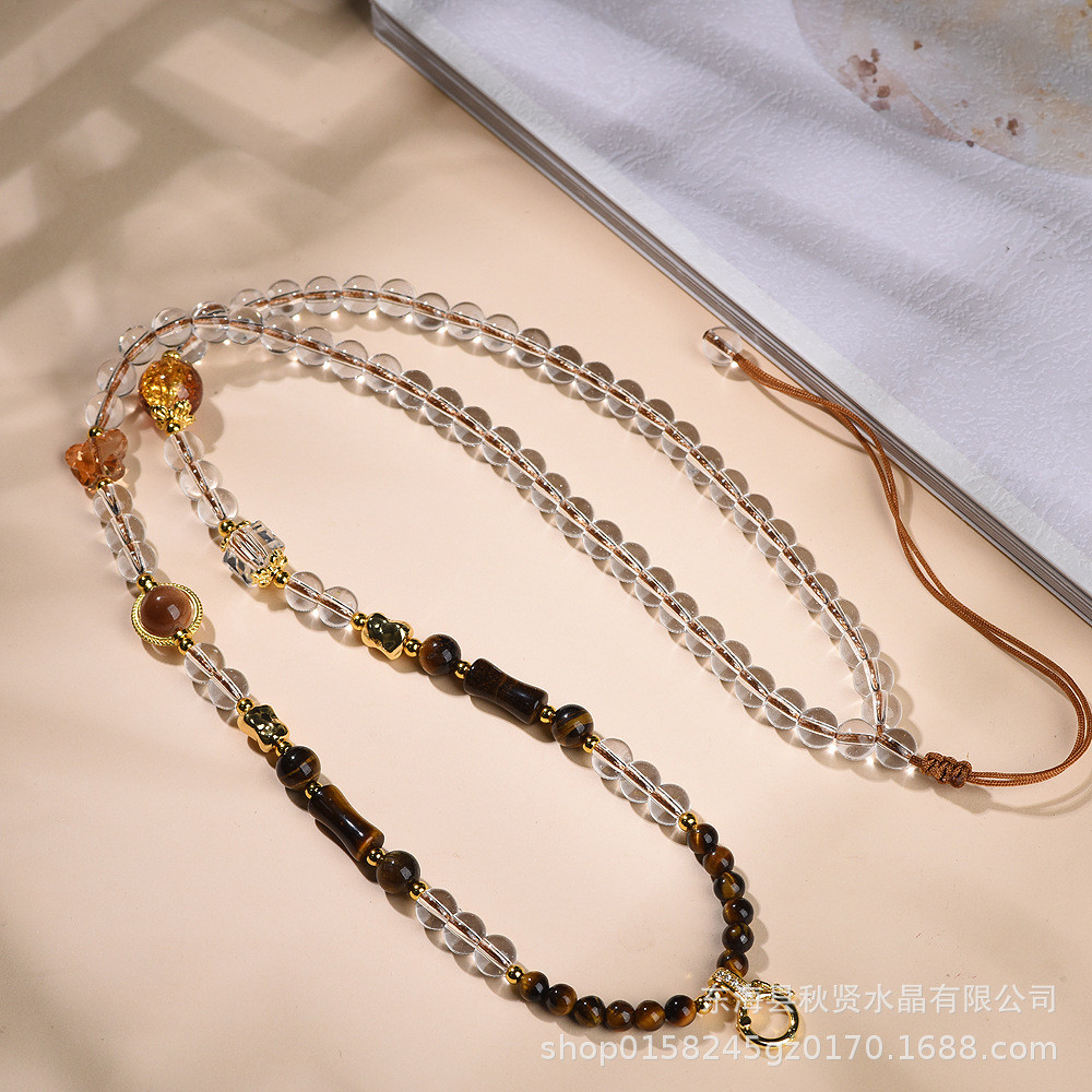 Colar de Cristal Natural com Cordão, Design Original Estilo Maillard, Pingente de Buda Thangka, Corda, Nova Joia Chinesa