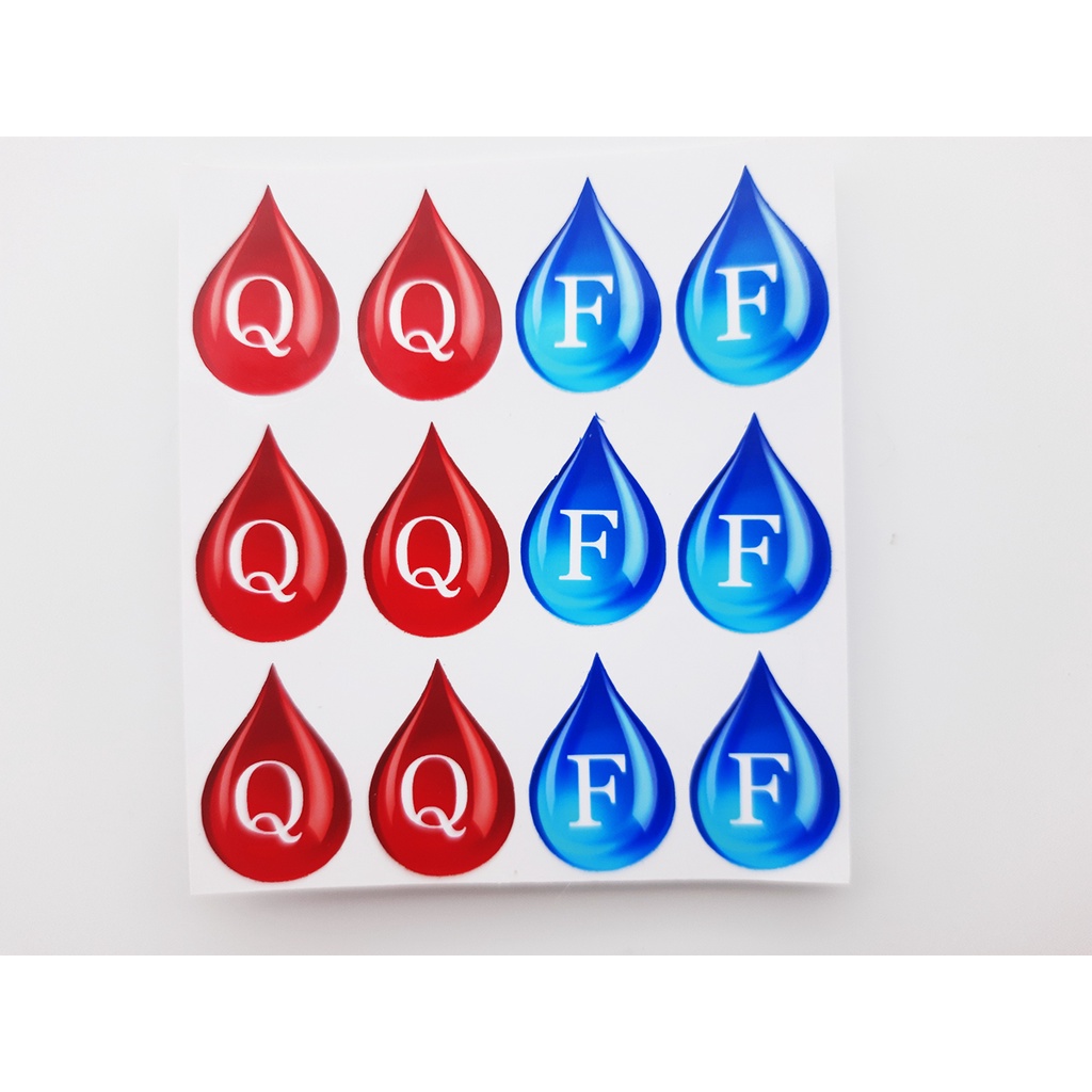 12 Etiquetas gotas Registro Ou Misturador Quente Frio 3x2cm