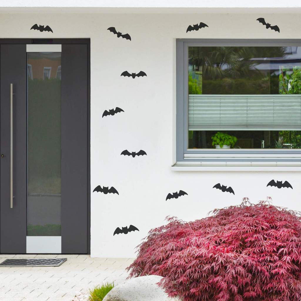 Adesivo Decoração Halloween Morcegos Porta e Parede 13un