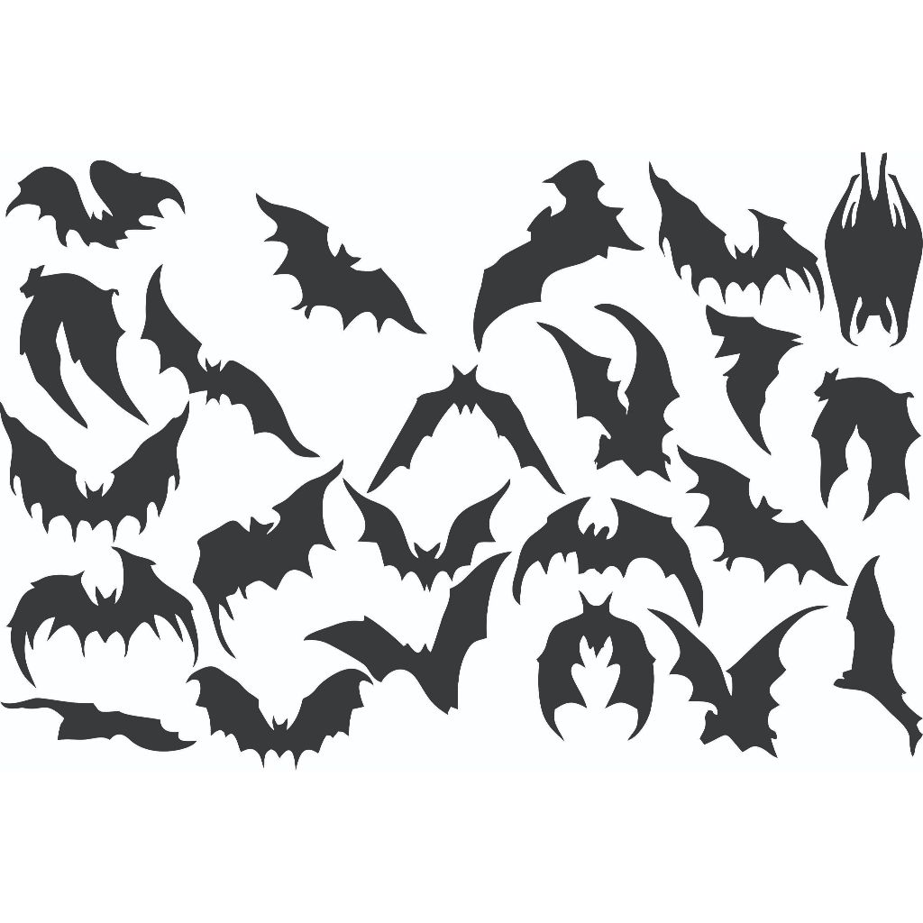 50 ADESIVOS DECORATIVOS MORCEGOS MISTOS 5CM CADA