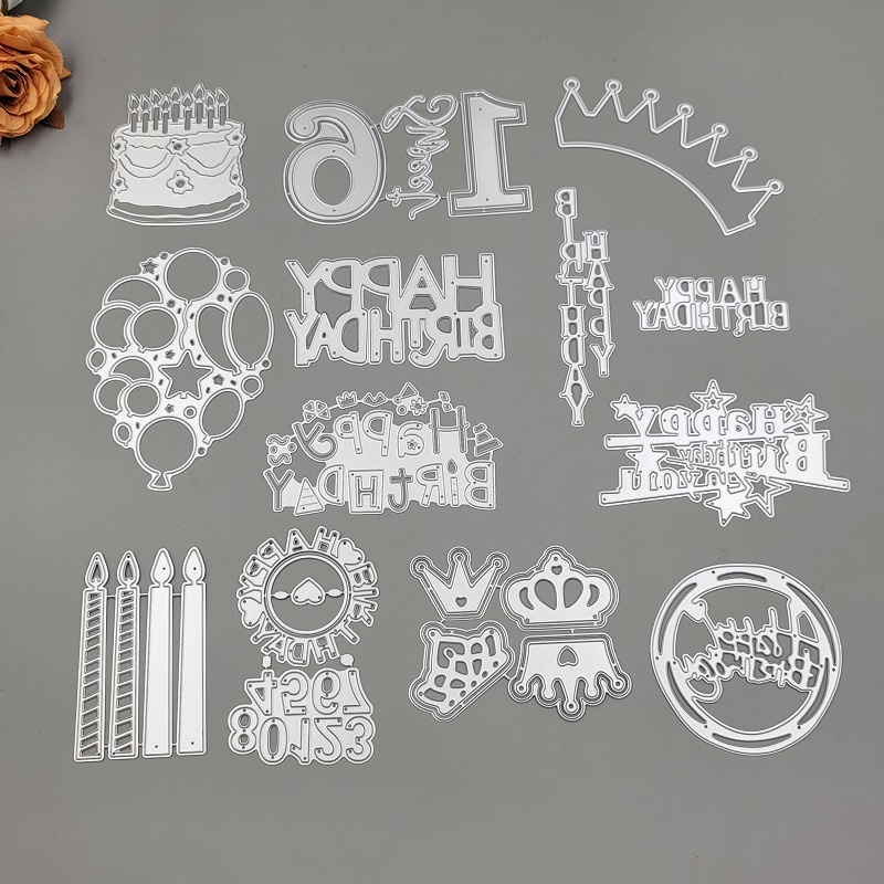 Corte De Metal De Aniversário Morcegos Papel De Gofragem Stencil Scrapbooking Cartão De Boas Festas DIY Cortes Artesanais