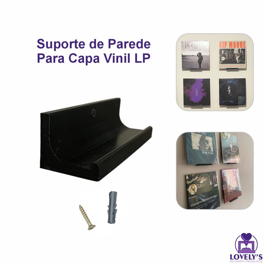 Suporte de Parede Expositor para Capa Disco de Vinil LP