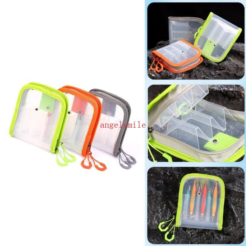 Clear Squid Jig Lure Hook Storage Case 6 Compartimentos Organizadores Equipamento Pesca