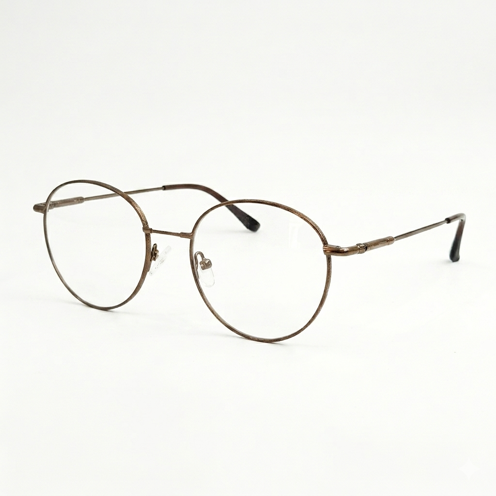 Armação Óculos Vintage 53-16-140 Feminino Redondo Titanium Leve Premium Retrô Elegante