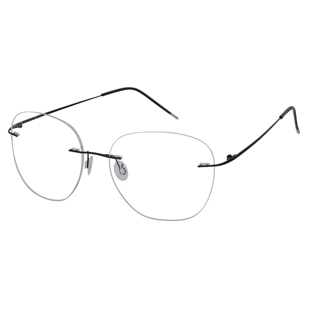 Óculos Armação Grau Redondo Titanium Balgriff Sem Aro Masculino Feminino Preto Izaker 686