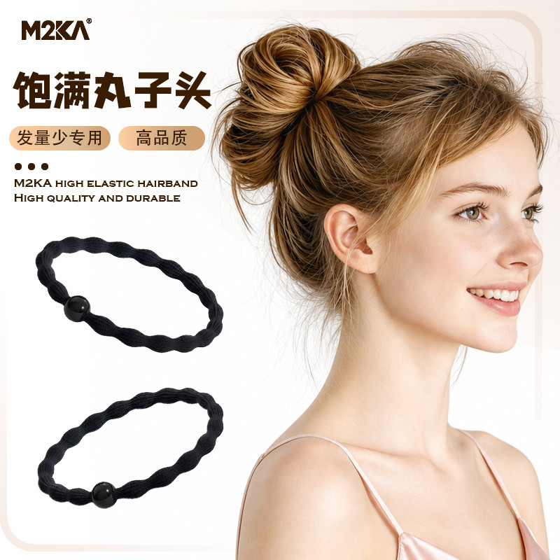 M2ka gorro fino laço de cabelo feminino pequeno Volume dedicado antiderrapante laço de cabelo bola cabeça faixa de borra