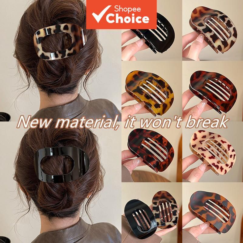 Clipe De Pão Bico De Pato Curvo Para Mulheres Grampo De Cabelo Com Cabeça Traseira Plana