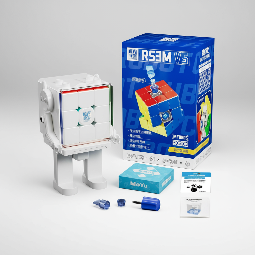 MOYU RS3M V5 Cubo Mágico 3x3x3 Sem Adesivos, Magnético, Quebra-Cabeça 3D Brinquedo para Crianças e Adultos (Robô Duplo