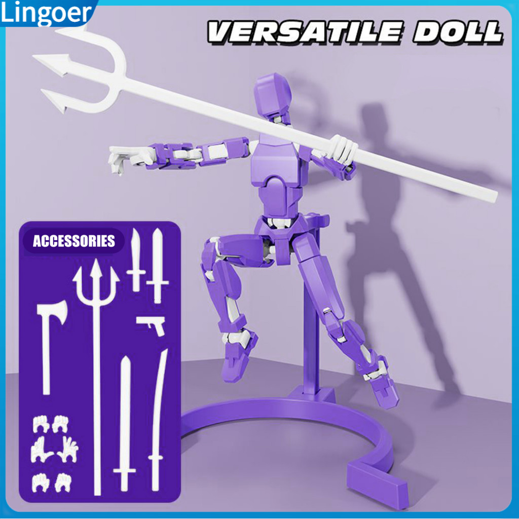 3d Printed Robot Action Figure with Magnetic Movable Joints Stress Relief Articulated Model Toy Decorative Figurine Acce